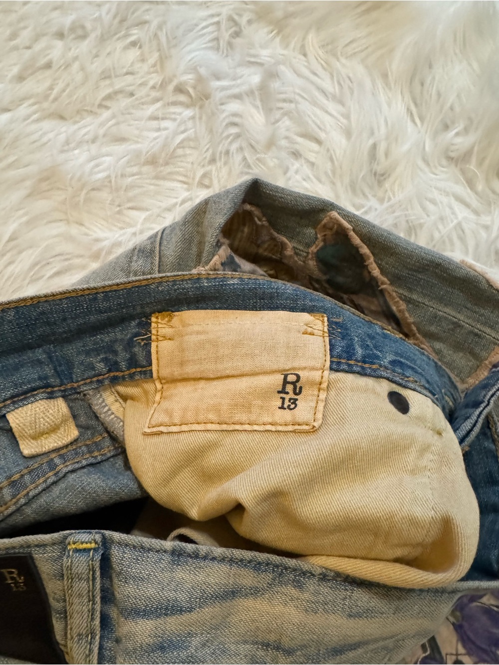 R13 Articulated Knee Cropped Denim Jeans 26 - Picture 7 of 11